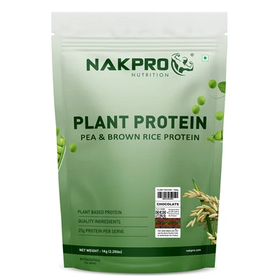 Nakpro Nutrition Plant Protein Powder - 1 kg (2.2 lb), Chocolate product pack