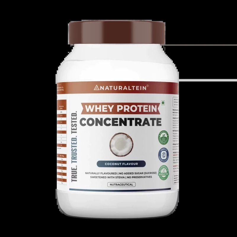 Naturaltein Whey Protein Concentrate ( 1 kg (2.2 lb), Coconut) | NUTRABAY™