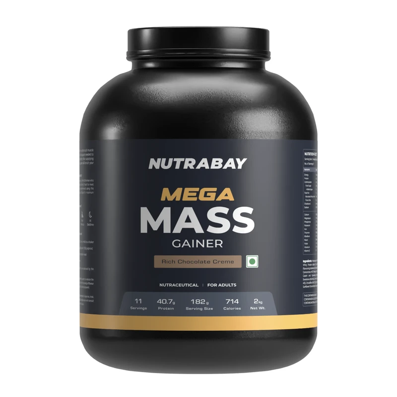 Nutrabay Gold Mega Mass Weight Gainer Kg Lb), Rich Chocolate  Creme) NUTRABAY™