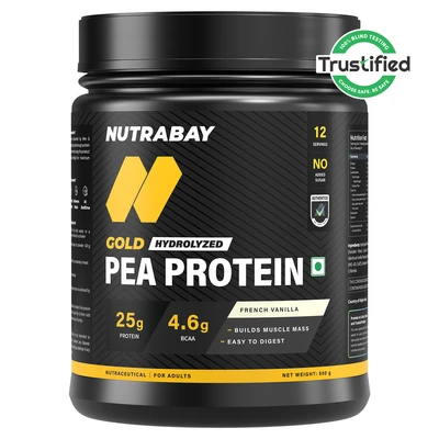 Nutrabay Gold Pea Protein - 500 g (1.1 lb), French Vanilla product pack