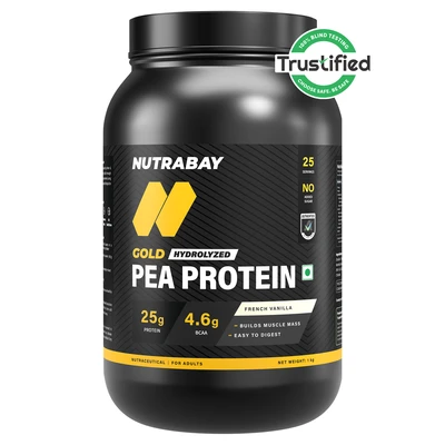 Nutrabay Gold Pea Protein - 1 kg (2.2 lb), French Vanilla product pack
