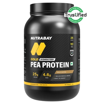 Nutrabay Gold Pea Protein - 1 kg (2.2 lb), Cold Coffee product pack