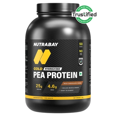 Nutrabay Gold Pea Protein - 2 kg (4.4 lb), Rich Chocolate Creme product pack