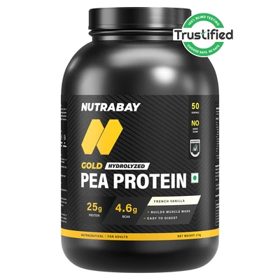 Nutrabay Gold Pea Protein - 2 kg (4.4 lb), French Vanilla product pack