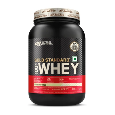 Optimum Nutrition (ON) Gold Standard Whey Protein Powder - 907 g (2 lb), Unflavoured product pack