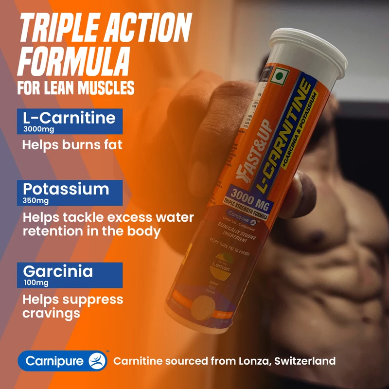 Fast&Up L-Carnitine 3000mg ( Lemon, 10 Tabs)