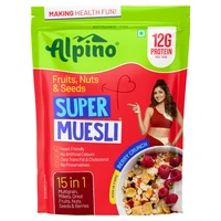 Alpino Super Muesli Fruits, Nuts & Seeds -12g Protein Per 100g, High Fibre Multigrain Breakfast Cereal