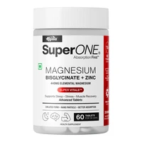 Alpino Superone Magnesium Bisglycinate + Zinc Tablets | 440mg Elemental Magnesium & Zinc Bisglycinate | Sleep, Stress & Muscle Recovery Support