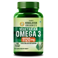 Vlado's Himalayan Organics Vegetarian Omega 3 - 1120 Mg Supplement | 3x Strength | Veg Dha | Vegetarian Omega 3 | Algal Dha | Plant Based | No Fish Oil Used I Healthy Heart, Joints & Eyes I Omega Capsules For Men & Women