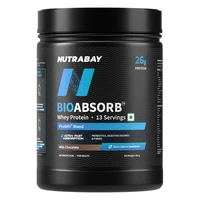 Nutrabay BioAbsorb™ Whey Protein Powder | Clinically Tested 54% Better Protein Absorption | 26g Protein/Scoop | India's 1st Protein with ProDiFi™ for No Bloating | No Added Sugar