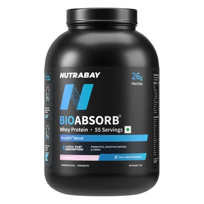Nutrabay BioAbsorb™ Whey Protein Powder, 26g Protein Per Serving | ProDiFi™ Blend for Better Absorption