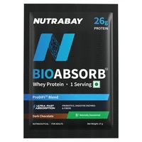 Nutrabay BioAbsorb™ Whey Protein Powder | Clinically Tested 54% Better Protein Absorption | 26g Protein/Scoop | India's 1st Protein with ProDiFi™ for No Bloating | No Added Sugar