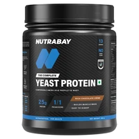 Nutrabay Fermented Yeast Protein Powder | 25g Protein, 6.7g Bcaa | 9 Eaas | Pdcaas 1 | Gut Friendly | Superior Muscle Growth | Higher Absorption | Sugar, Lactose & Soy Free