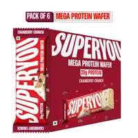 SuperYou Cranberry Crunch Mega Protein Wafer Bar (Pack of 6) 20G Protein